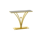 Scratch Resistant Iron Abstract Marble Gold Console Table Image - 2