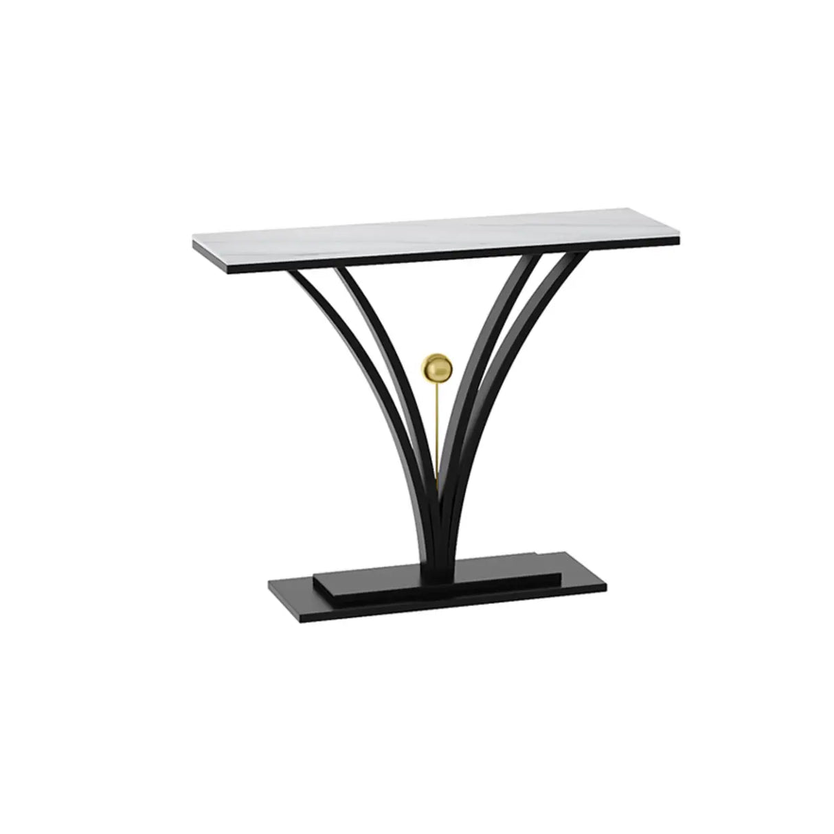 Scratch Resistant Iron Abstract Marble Gold Console Table Image - 3