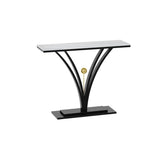 Scratch Resistant Iron Abstract Marble Gold Console Table Image - 3