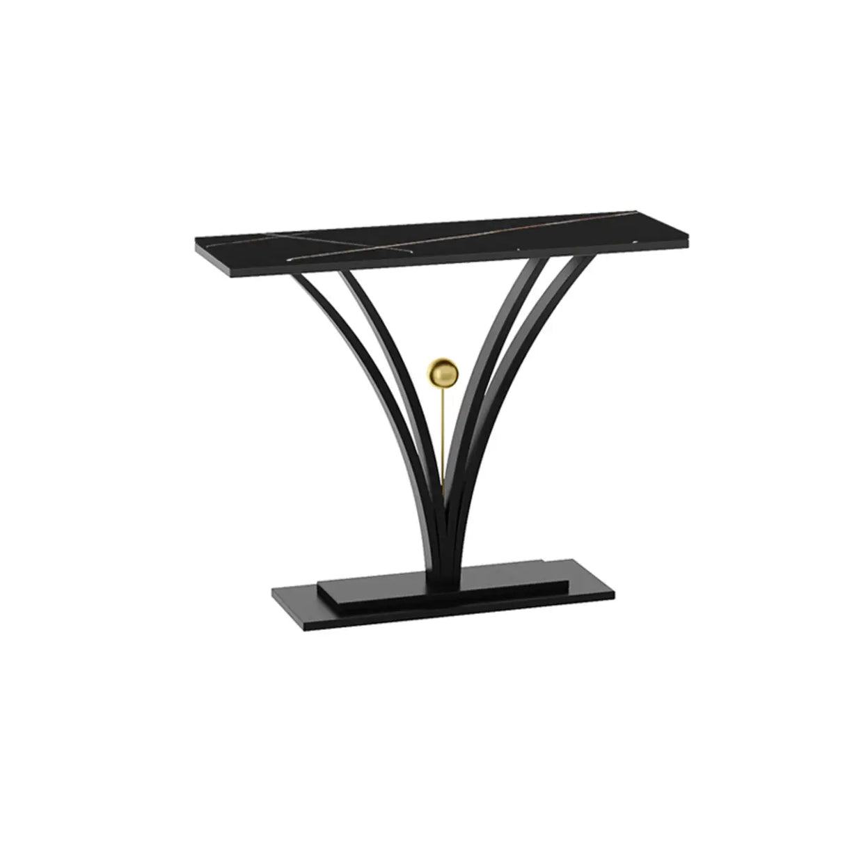Scratch Resistant Iron Abstract Marble Gold Console Table Image - 7