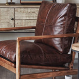 Scratch Resistant Leather Cushion Back Arm Chair Image - 12