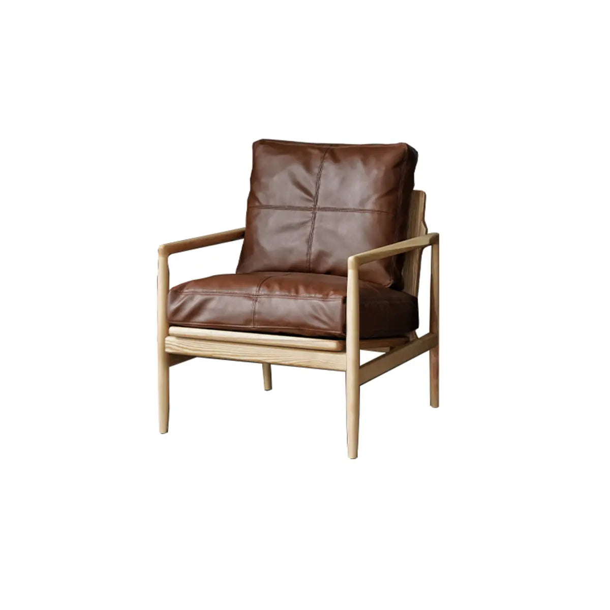 Scratch Resistant Leather Cushion Back Arm Chair Image - 13