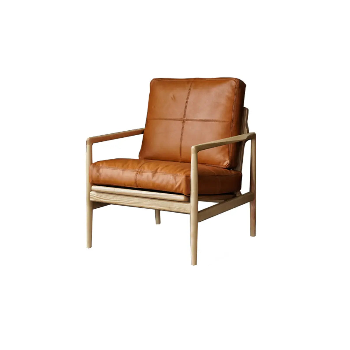 Scratch Resistant Leather Cushion Back Arm Chair Image - 15