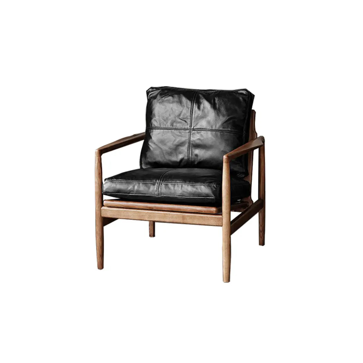 Scratch Resistant Leather Cushion Back Arm Chair Image - 17
