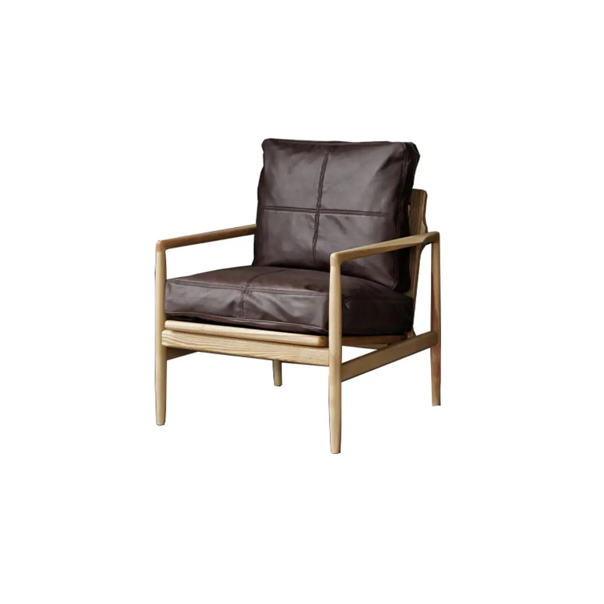 Scratch Resistant Leather Cushion Back Arm Chair Image - 22