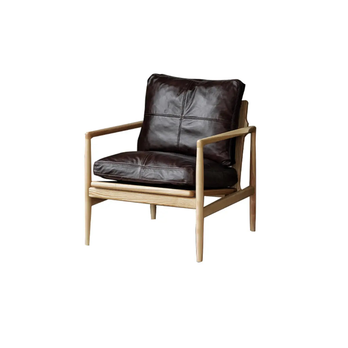 Scratch Resistant Leather Cushion Back Arm Chair Image - 23