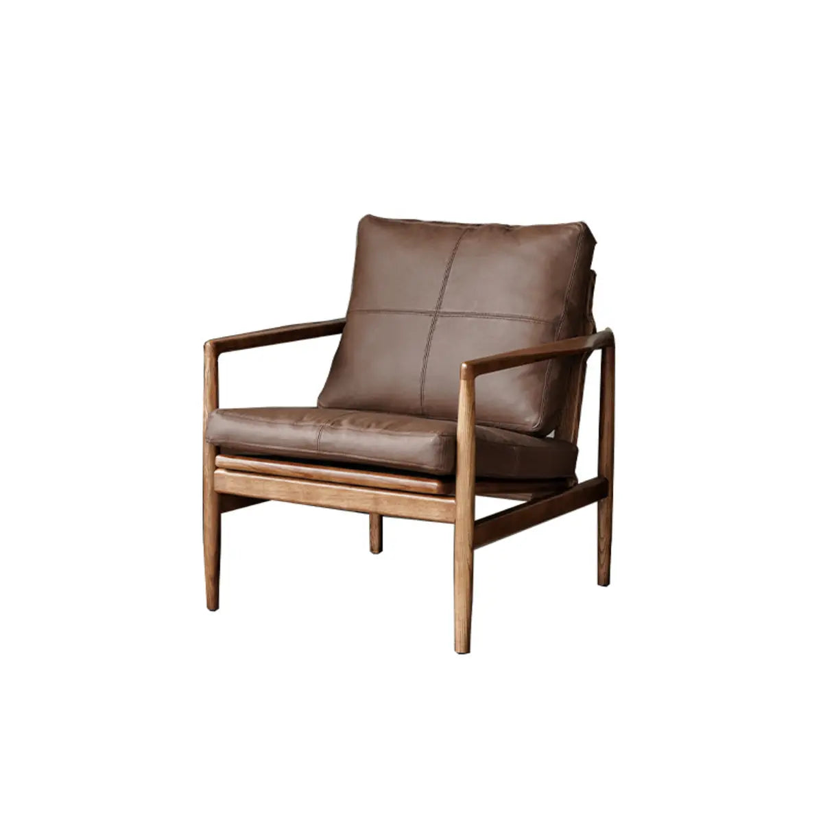Scratch Resistant Leather Cushion Back Arm Chair Image - 29