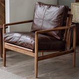 Scratch Resistant Leather Cushion Back Arm Chair Image - 3