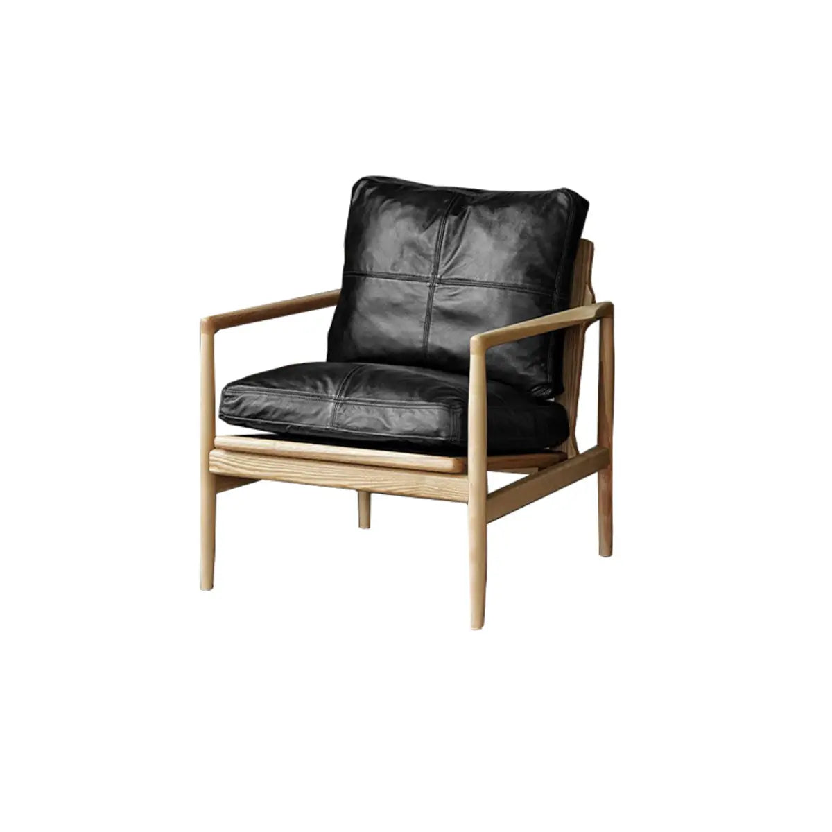 Scratch Resistant Leather Cushion Back Arm Chair Image - 31