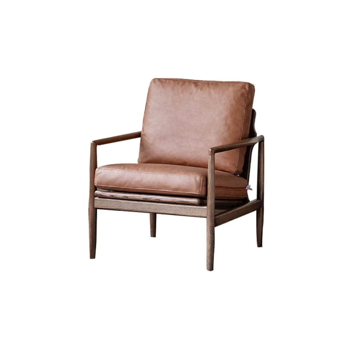 Scratch Resistant Leather Cushion Back Arm Chair Image - 32