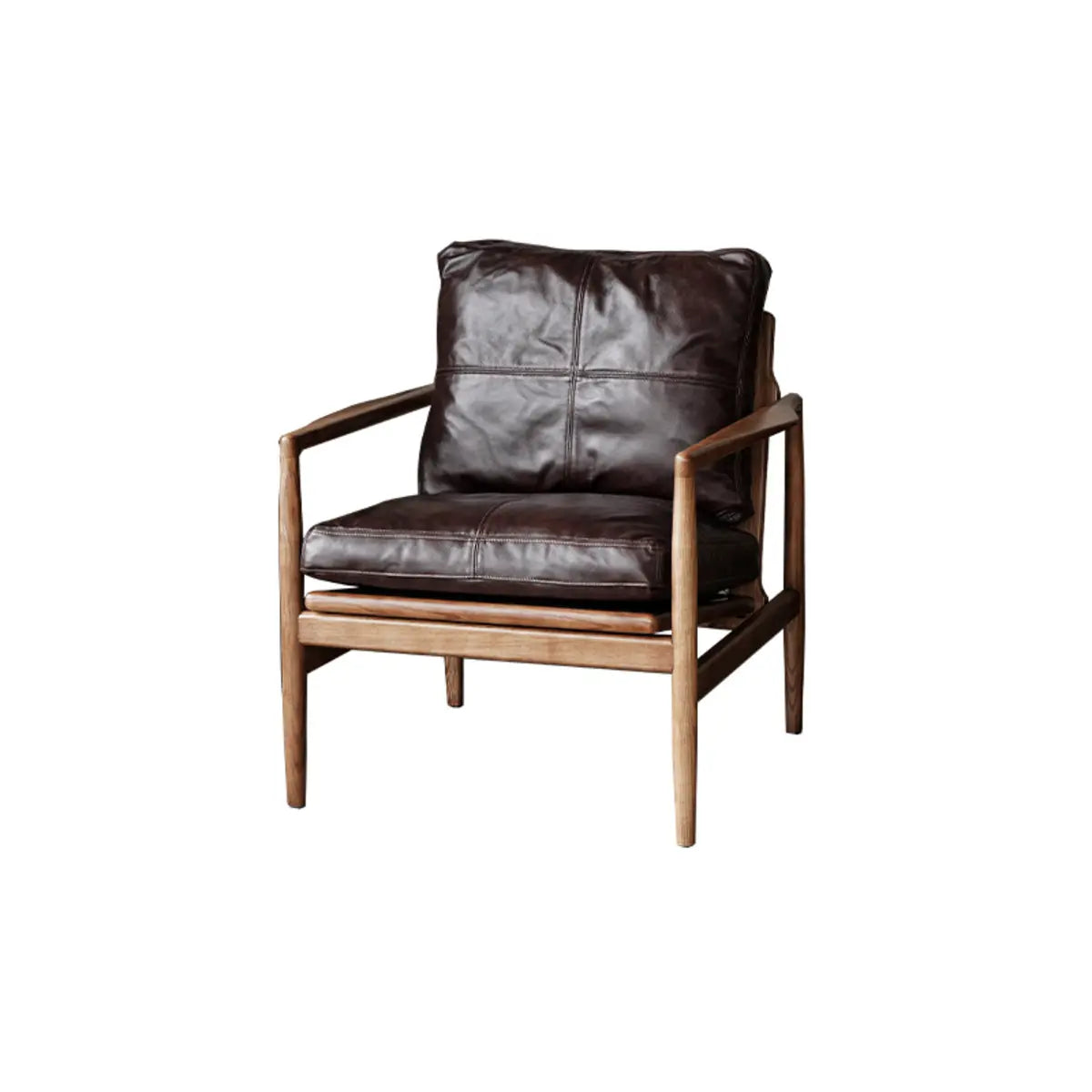 Scratch Resistant Leather Cushion Back Arm Chair Image - 4