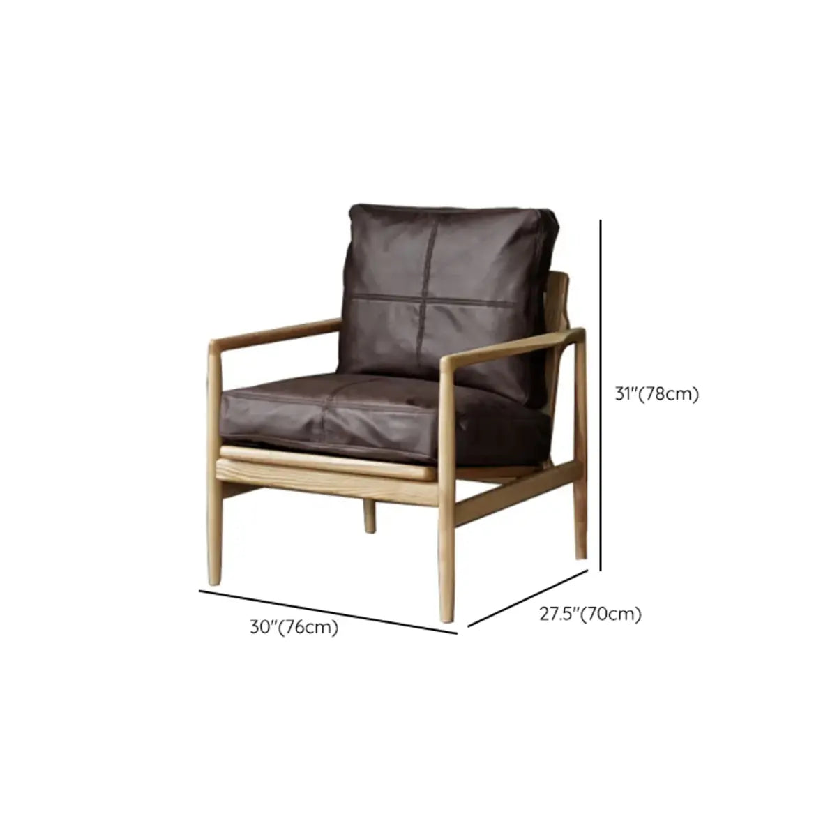 Scratch Resistant Leather Cushion Back Arm Chair Image - 42