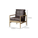 Scratch Resistant Leather Cushion Back Arm Chair Image - 42