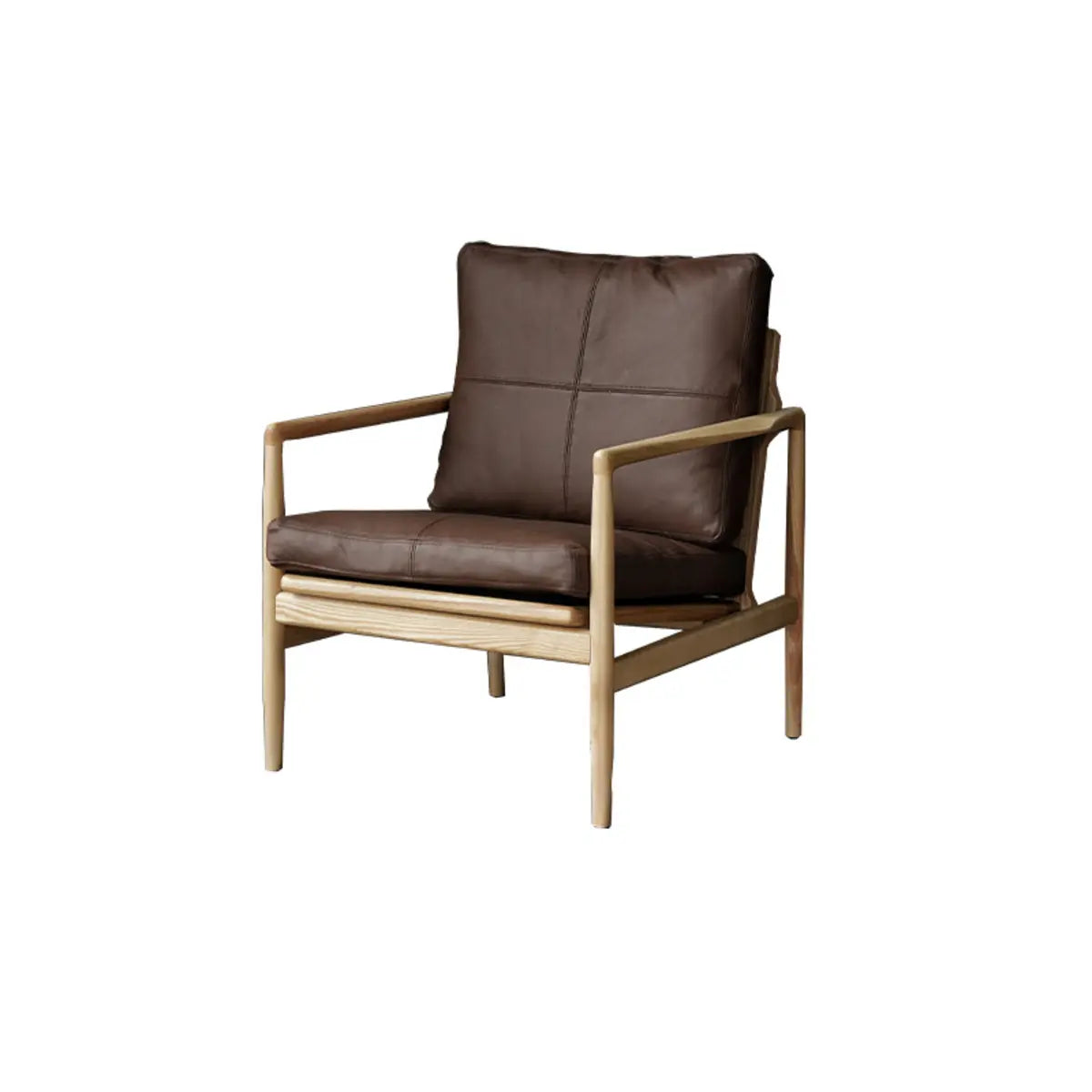 Scratch Resistant Leather Cushion Back Arm Chair Image - 5