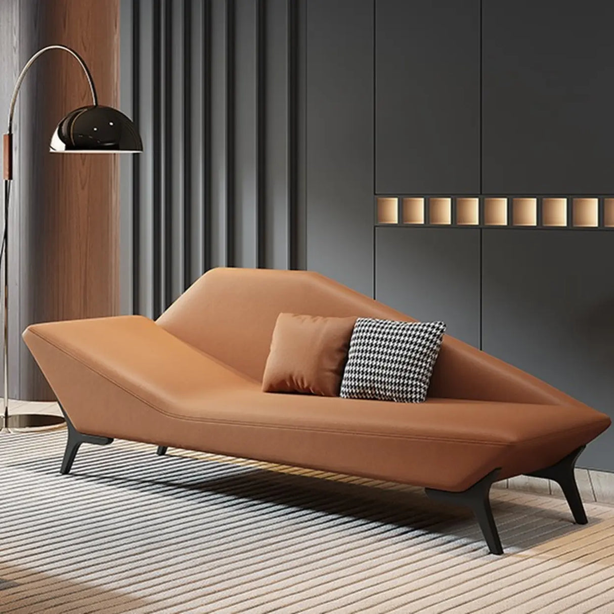 Scratch Resistant Leather Upholstered Left-Arm Chaise Image - 2
