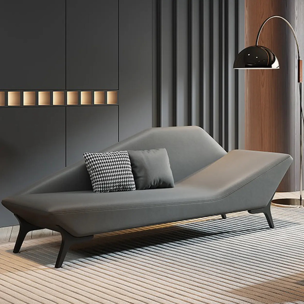 Scratch Resistant Leather Upholstered Left-Arm Chaise Image - 5