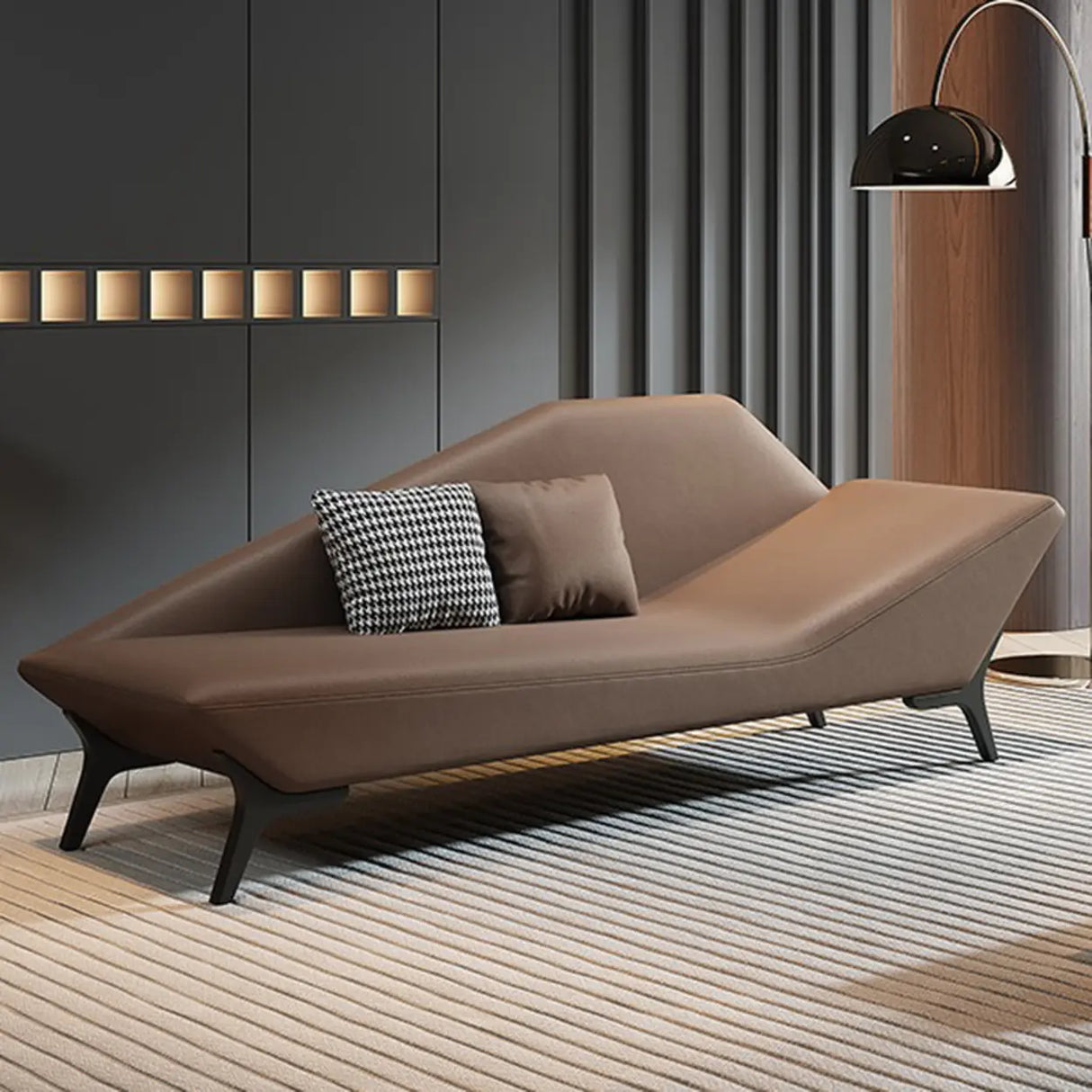 Scratch Resistant Leather Upholstered Left-Arm Chaise Image - 7
