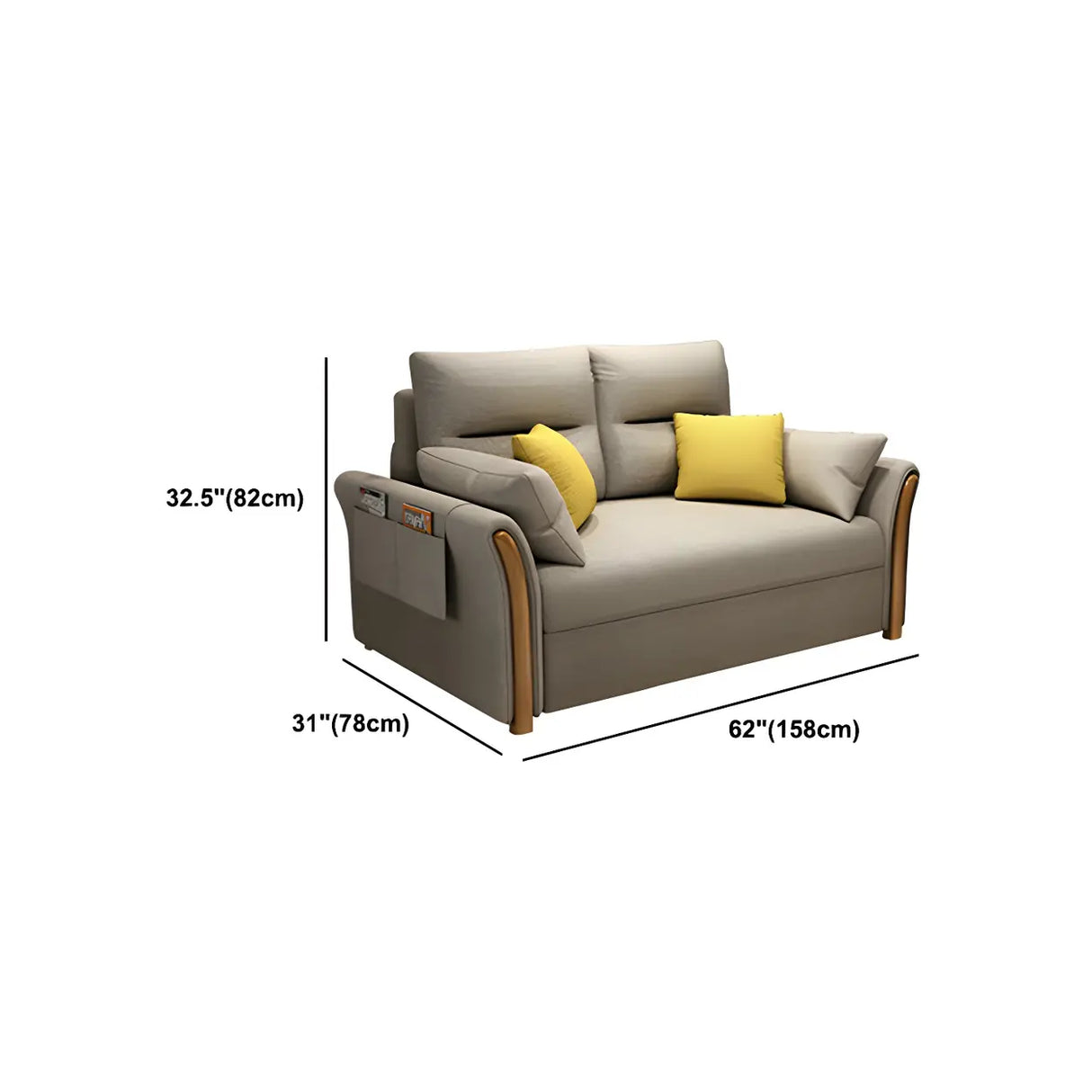 Scratch Resistant Linen Blend Flared Arm Sleeper Sofa Image - 11