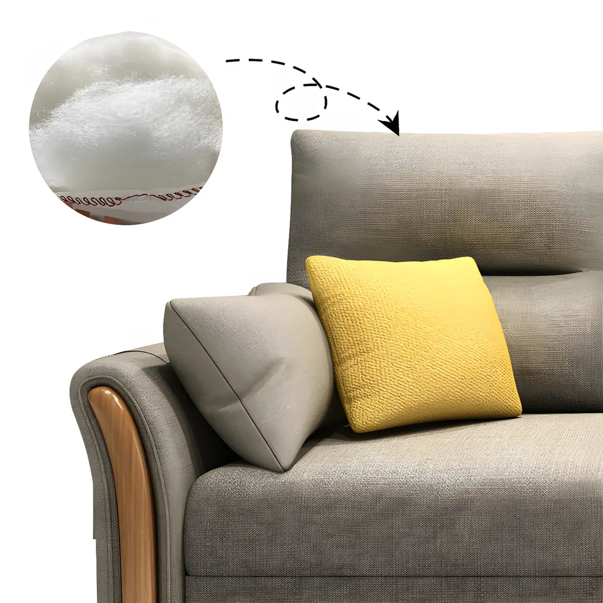 Scratch Resistant Linen Blend Flared Arm Sleeper Sofa Image - 6