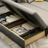 Scratch Resistant Linen Blend Flared Arm Sleeper Sofa Image - 7