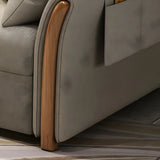 Scratch Resistant Linen Blend Flared Arm Sleeper Sofa Image - 8