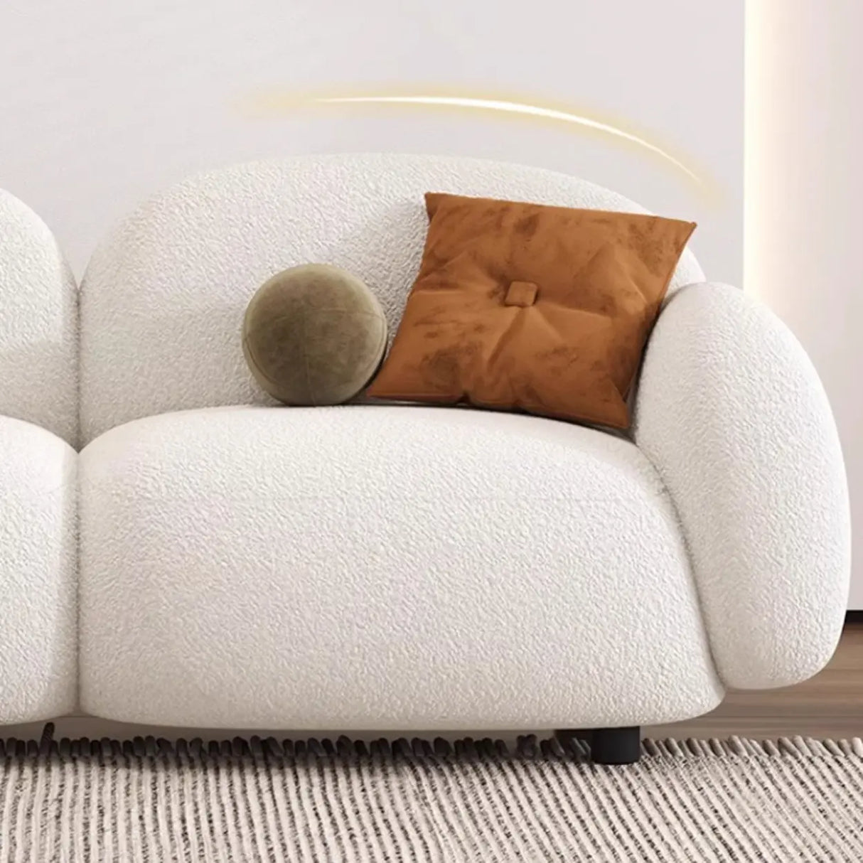 Scratch Resistant Sherpa Concealed Support Loveseat Image - 10