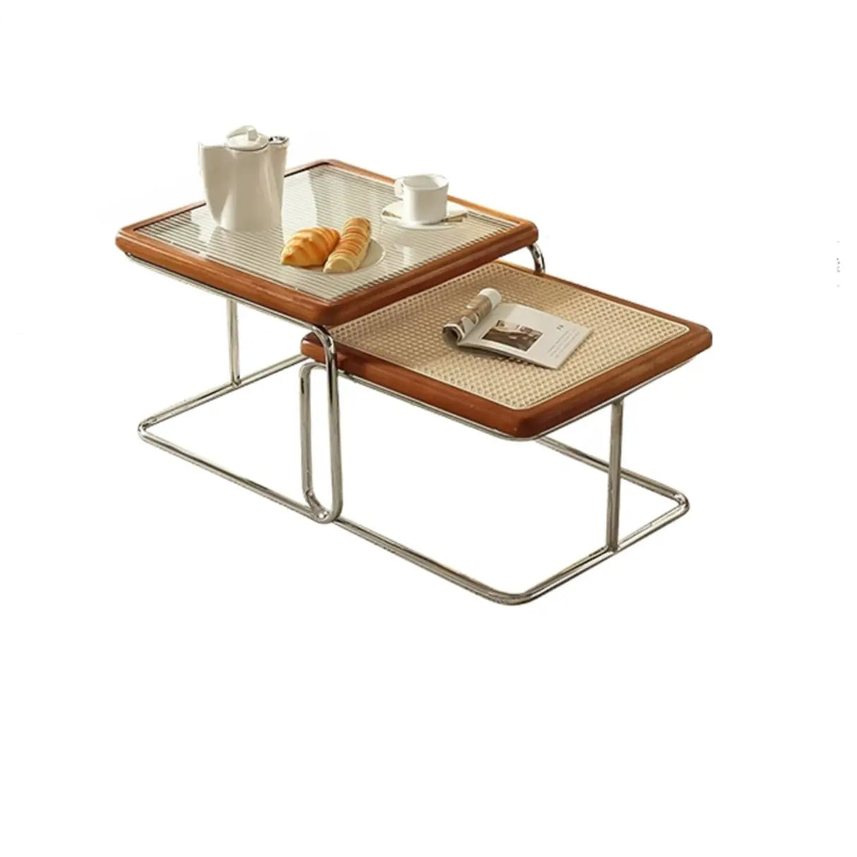 Scratch Resistant Square Stainless Steel Nesting Tables Image - 3
