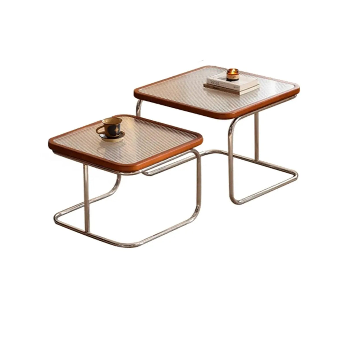 Scratch Resistant Square Stainless Steel Nesting Tables Image - 5