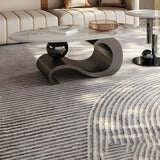 Scratch Resistant Stone Oval Abstract Coffee Table Image - 11