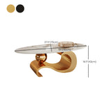 Scratch Resistant Stone Oval Abstract Coffee Table Image - 14