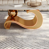 Scratch Resistant Stone Oval Abstract Coffee Table Image - 7