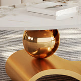 Scratch Resistant Stone Oval Abstract Coffee Table Image - 8
