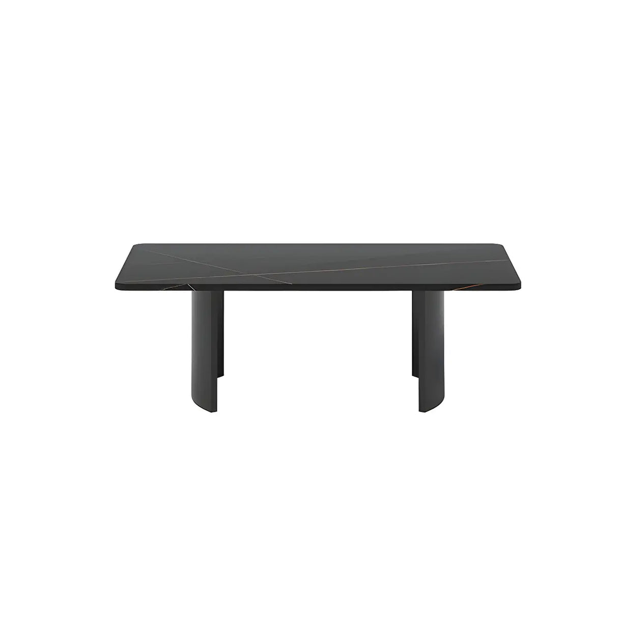 Scratch Resistant Stone Rectangular Sled Coffee Table Image - 10