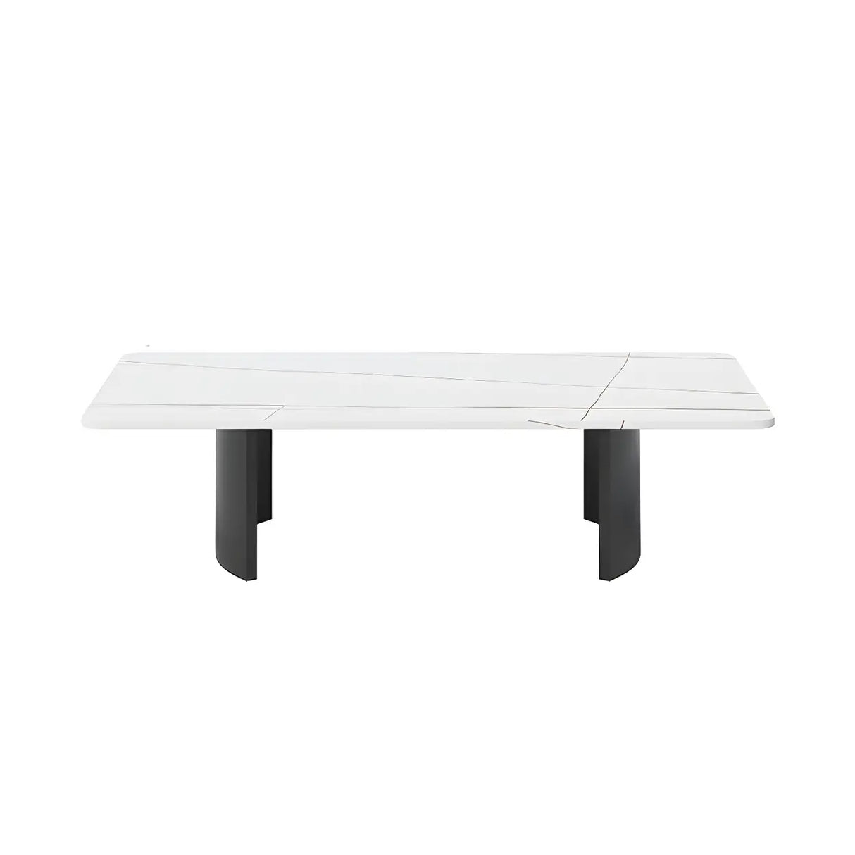 Scratch Resistant Stone Rectangular Sled Coffee Table Image - 14