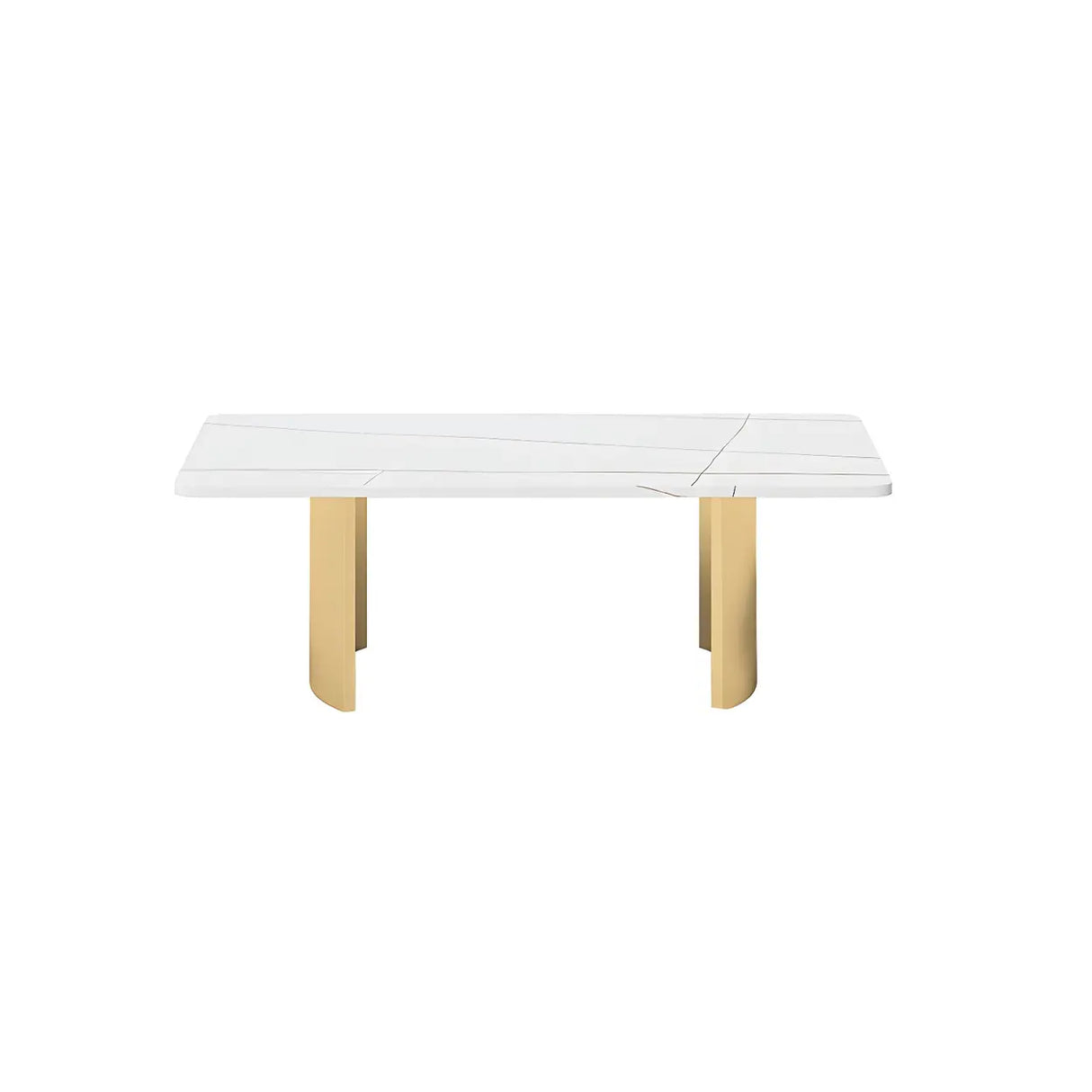 Scratch Resistant Stone Rectangular Sled Coffee Table Image - 17
