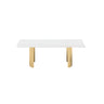 Scratch Resistant Stone Rectangular Sled Coffee Table Image - 17