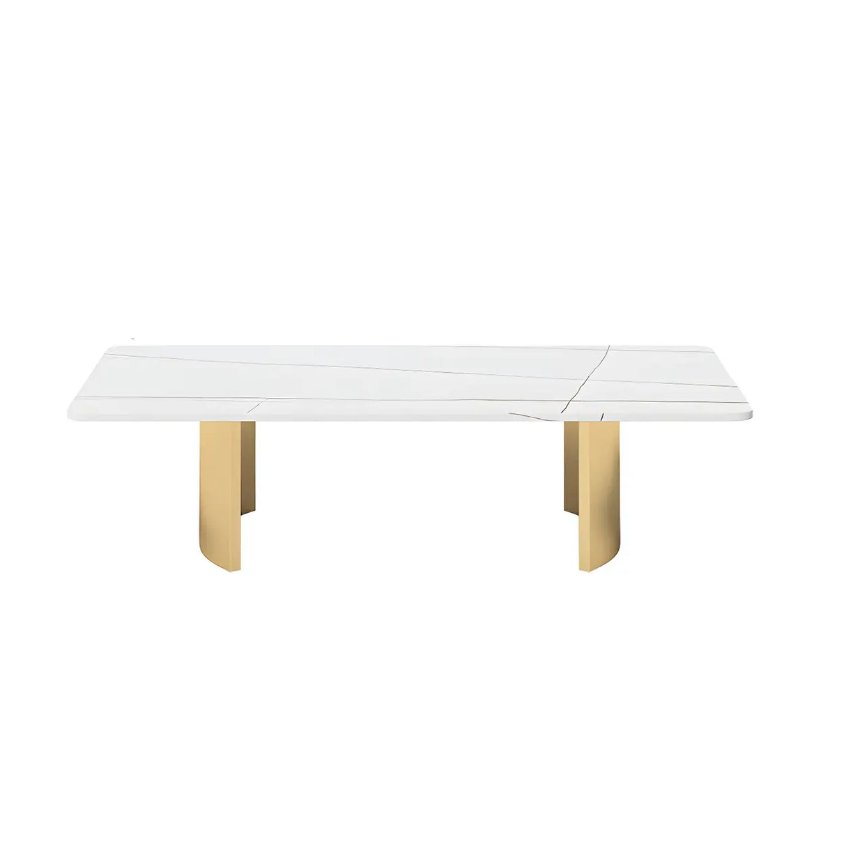 Scratch Resistant Stone Rectangular Sled Coffee Table Image - 19