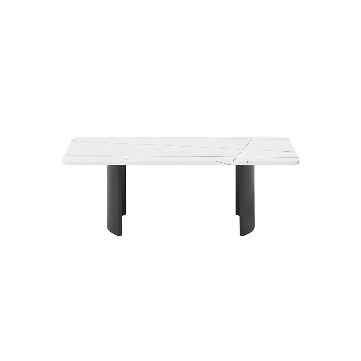 Scratch Resistant Stone Rectangular Sled Coffee Table Image - 20