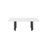Scratch Resistant Stone Rectangular Sled Coffee Table Image - 20