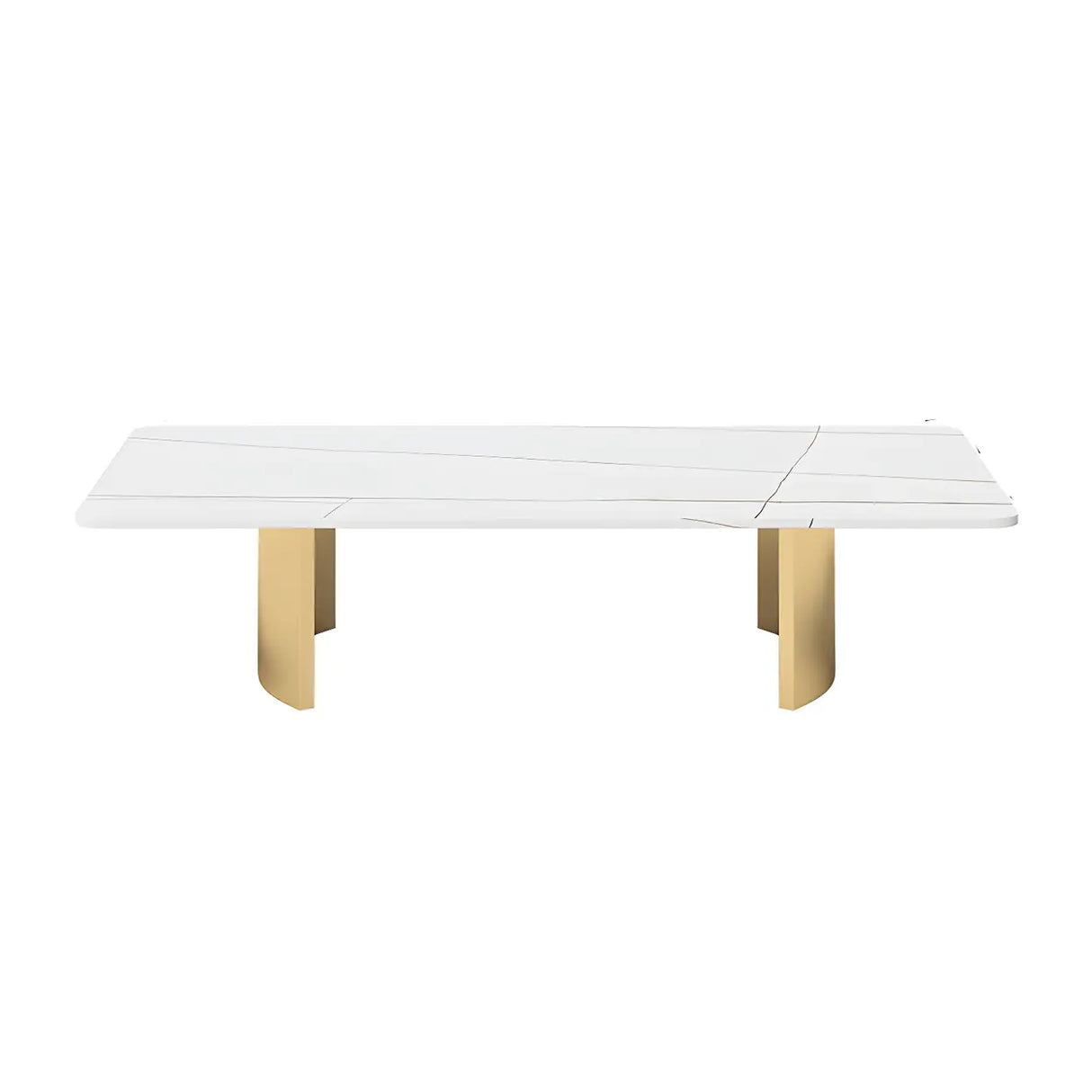 Scratch Resistant Stone Rectangular Sled Coffee Table Image - 21
