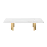 Scratch Resistant Stone Rectangular Sled Coffee Table Image - 21