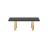 Scratch Resistant Stone Rectangular Sled Coffee Table Image - 4