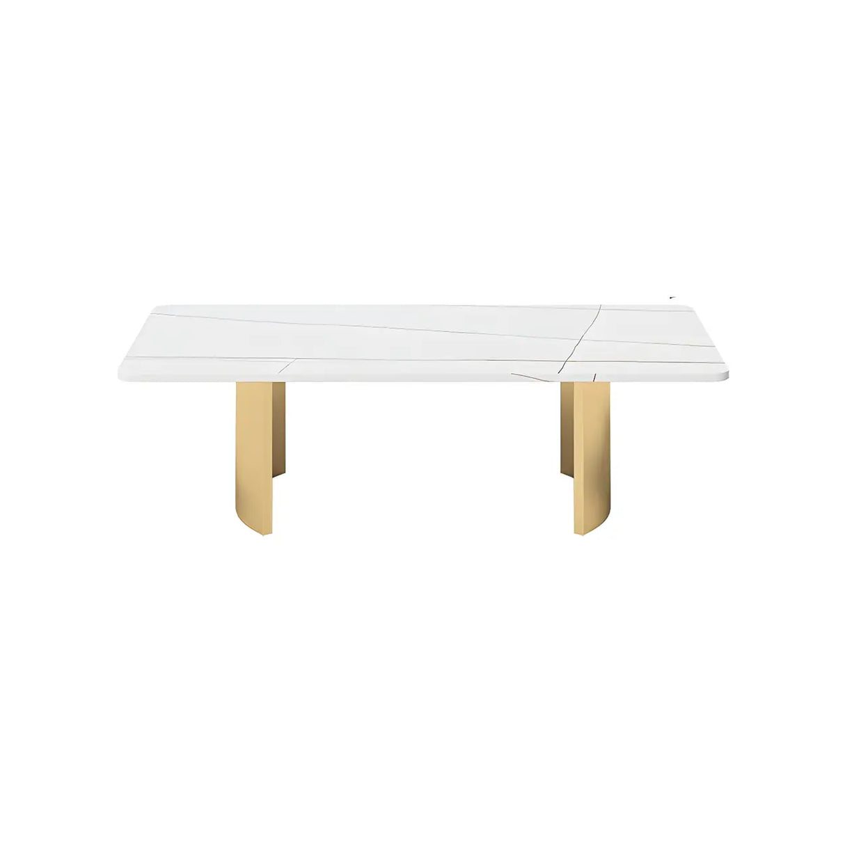 Scratch Resistant Stone Rectangular Sled Coffee Table Image - 22