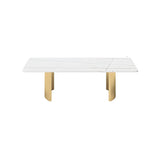 Scratch Resistant Stone Rectangular Sled Coffee Table Image - 22