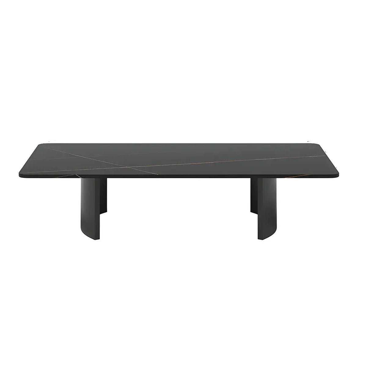 Scratch Resistant Stone Rectangular Sled Coffee Table Image - 5