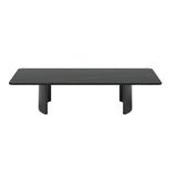Scratch Resistant Stone Rectangular Sled Coffee Table Image - 5