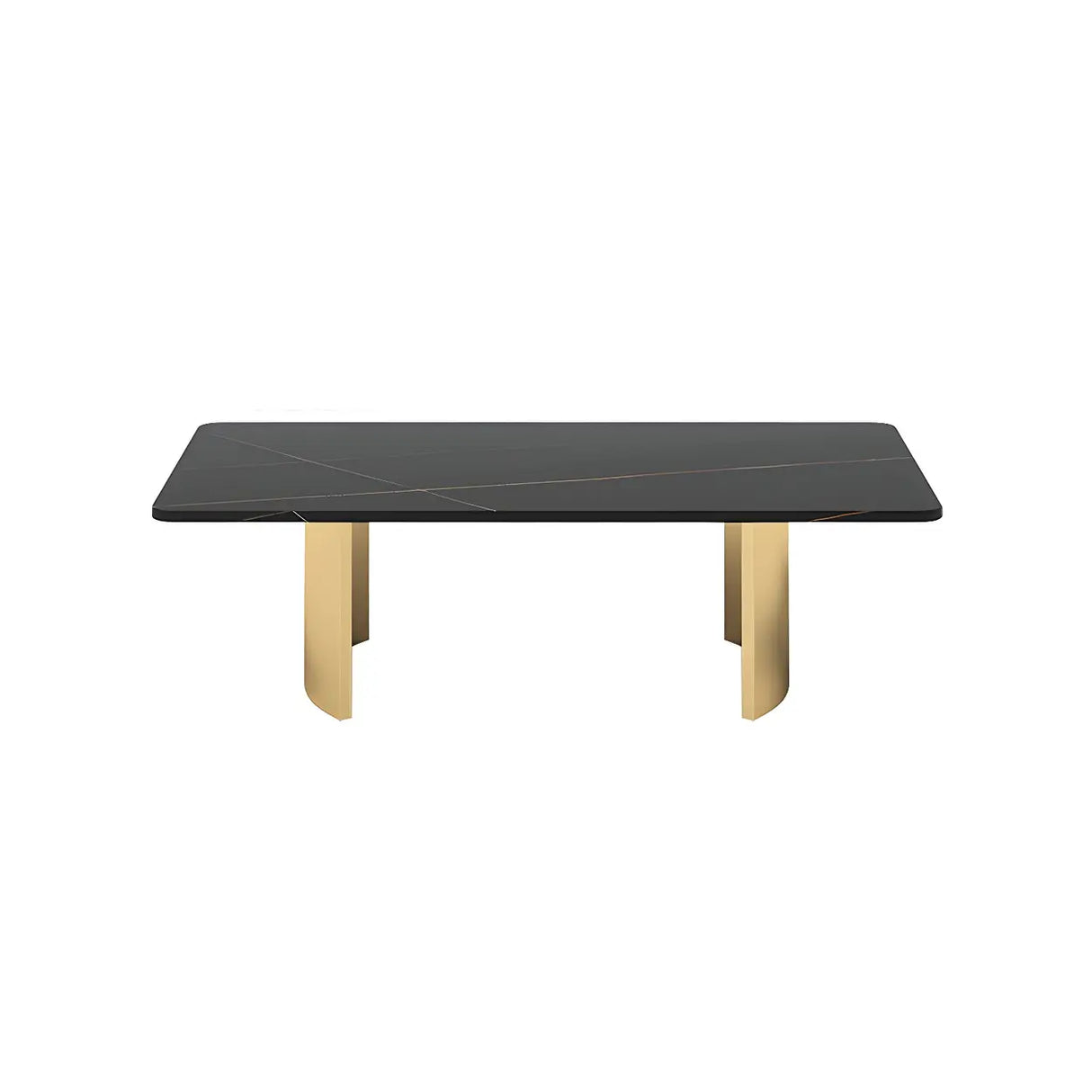 Scratch Resistant Stone Rectangular Sled Coffee Table Image - 8