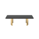 Scratch Resistant Stone Rectangular Sled Coffee Table Image - 8