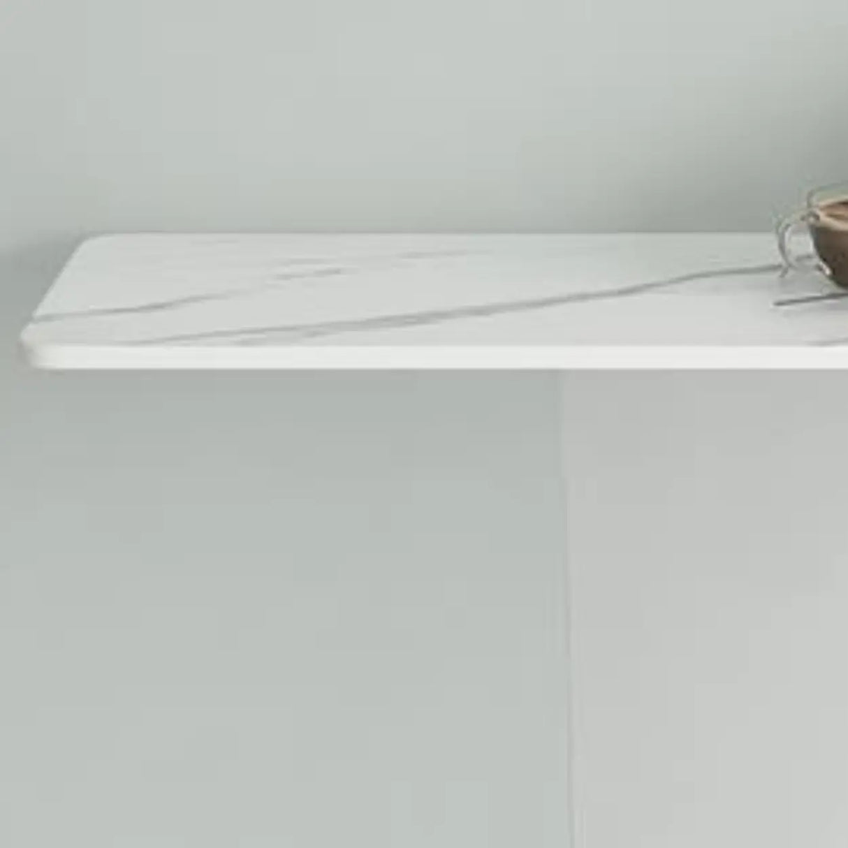 Scratch-resistant Stone Rectangular White Console Table Image - 11