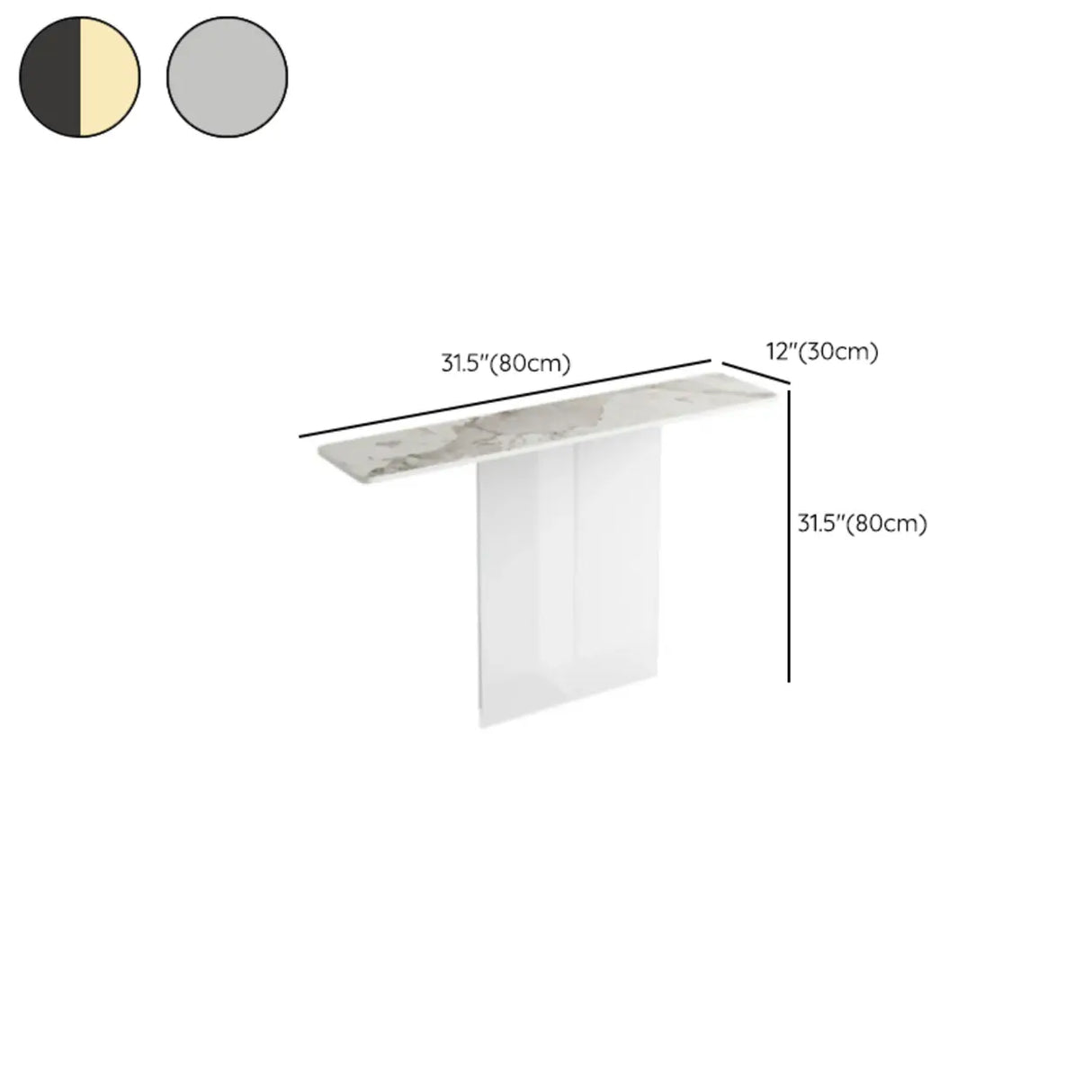 Scratch-resistant Stone Rectangular White Console Table Image - 15